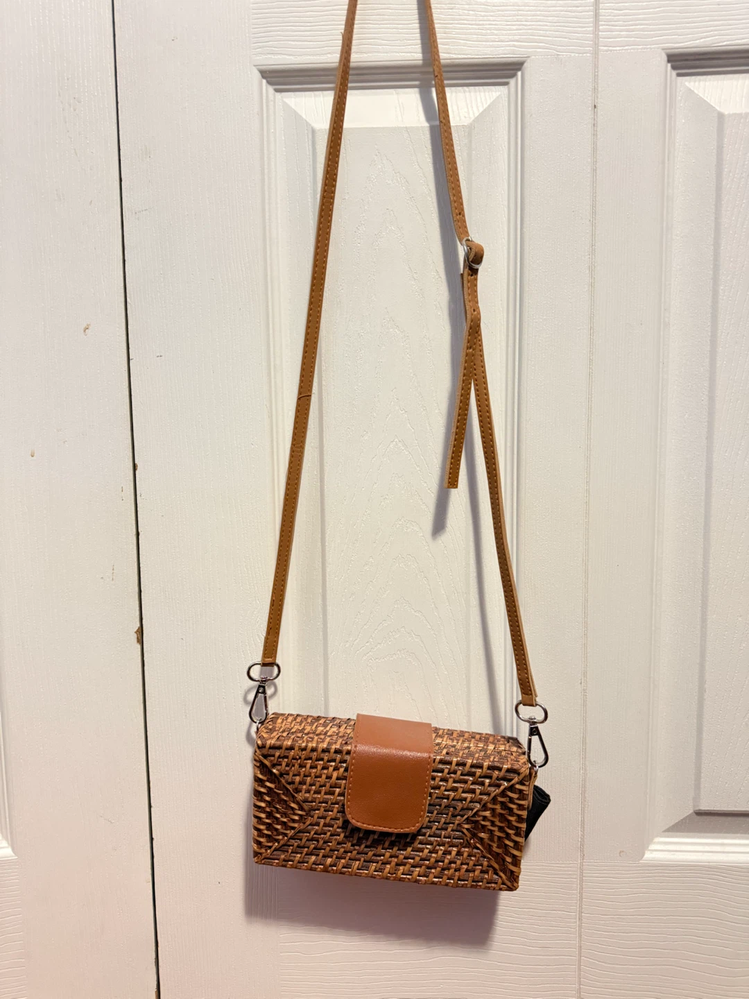 Woven Rattan Crossbody Bag