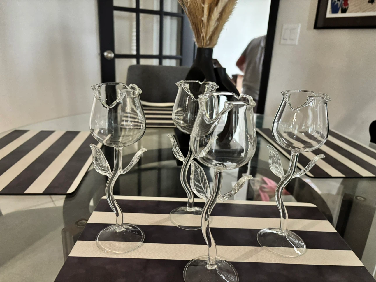 Wine glasses Rose shaped