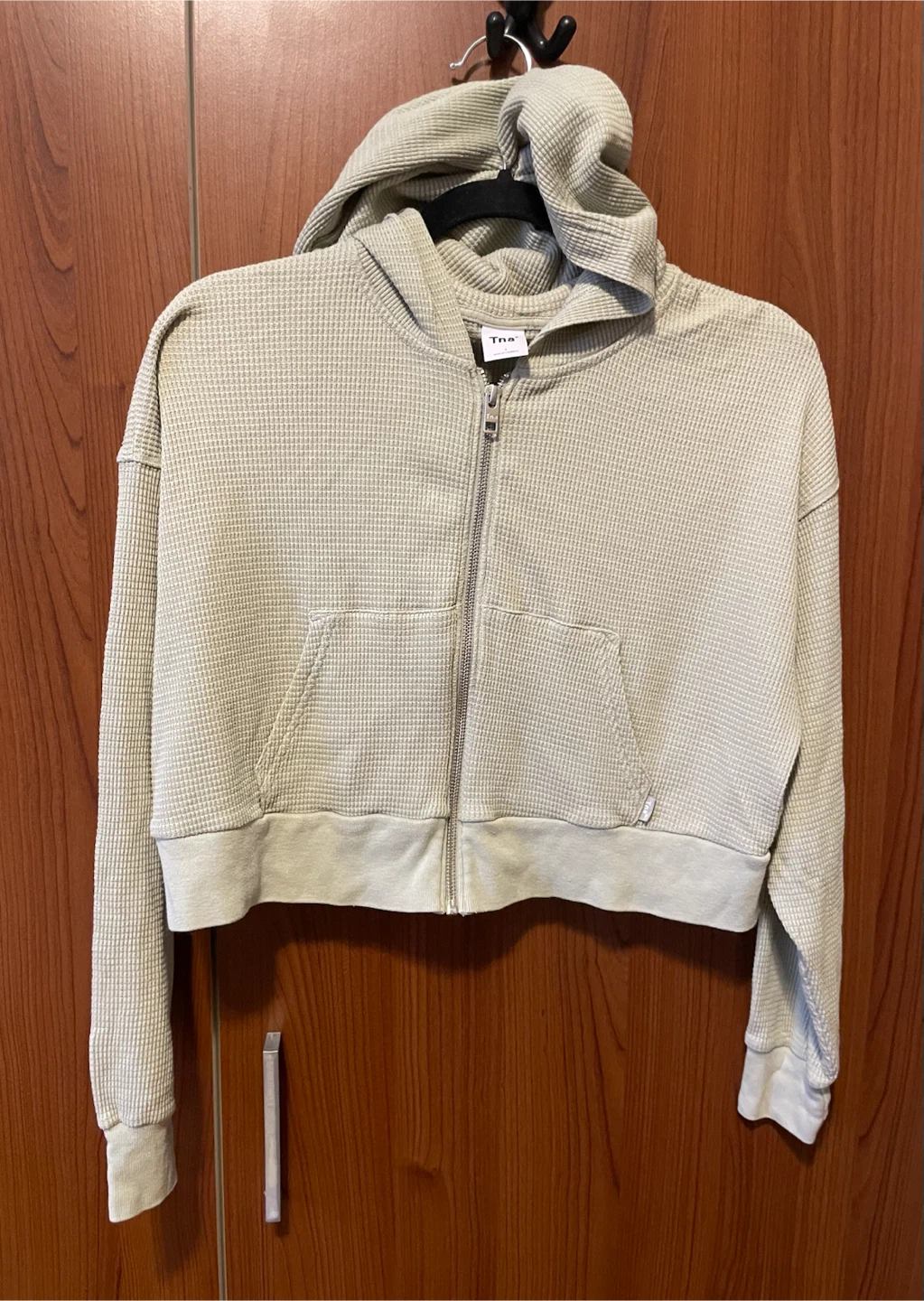 Tna Waffle Knit Zip-Up Hoodie