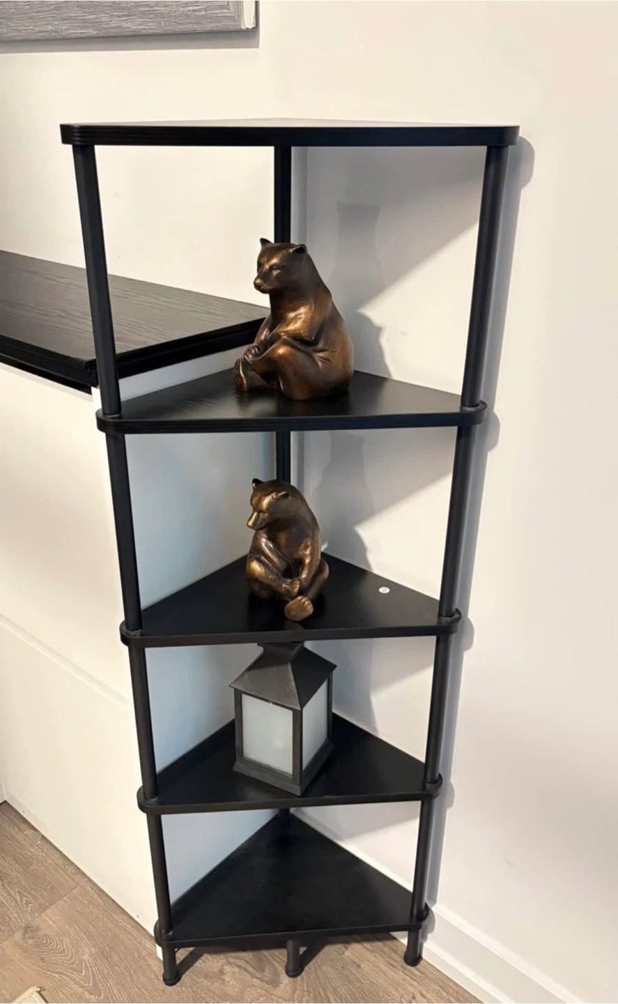 5-Tier Black Corner Shelf Unit - photo 2