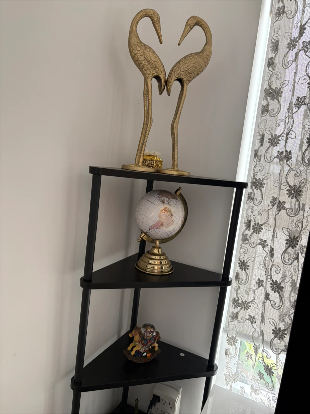 5-Tier Black Corner Shelf Unit