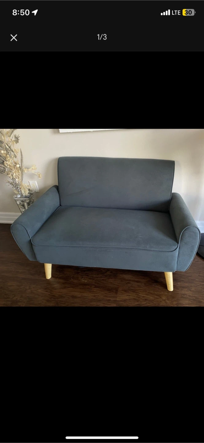 Dark Grey Loveseat Sofa