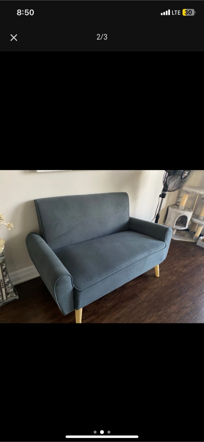 Dark Grey Loveseat Sofa - photo 2