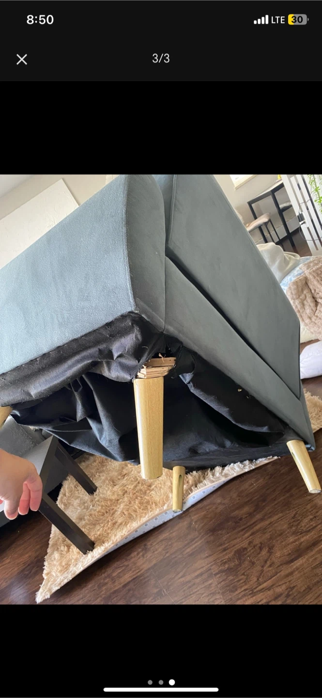 Dark Grey Loveseat Sofa - photo 3