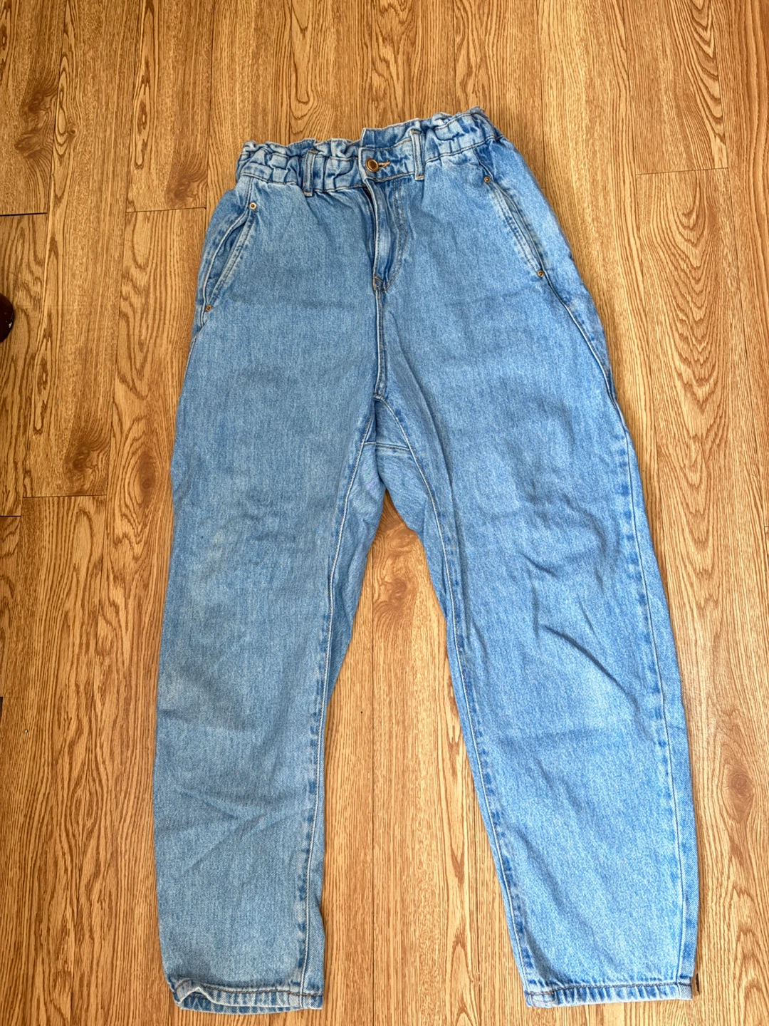 Zara Elastic Waist Denim Jeans