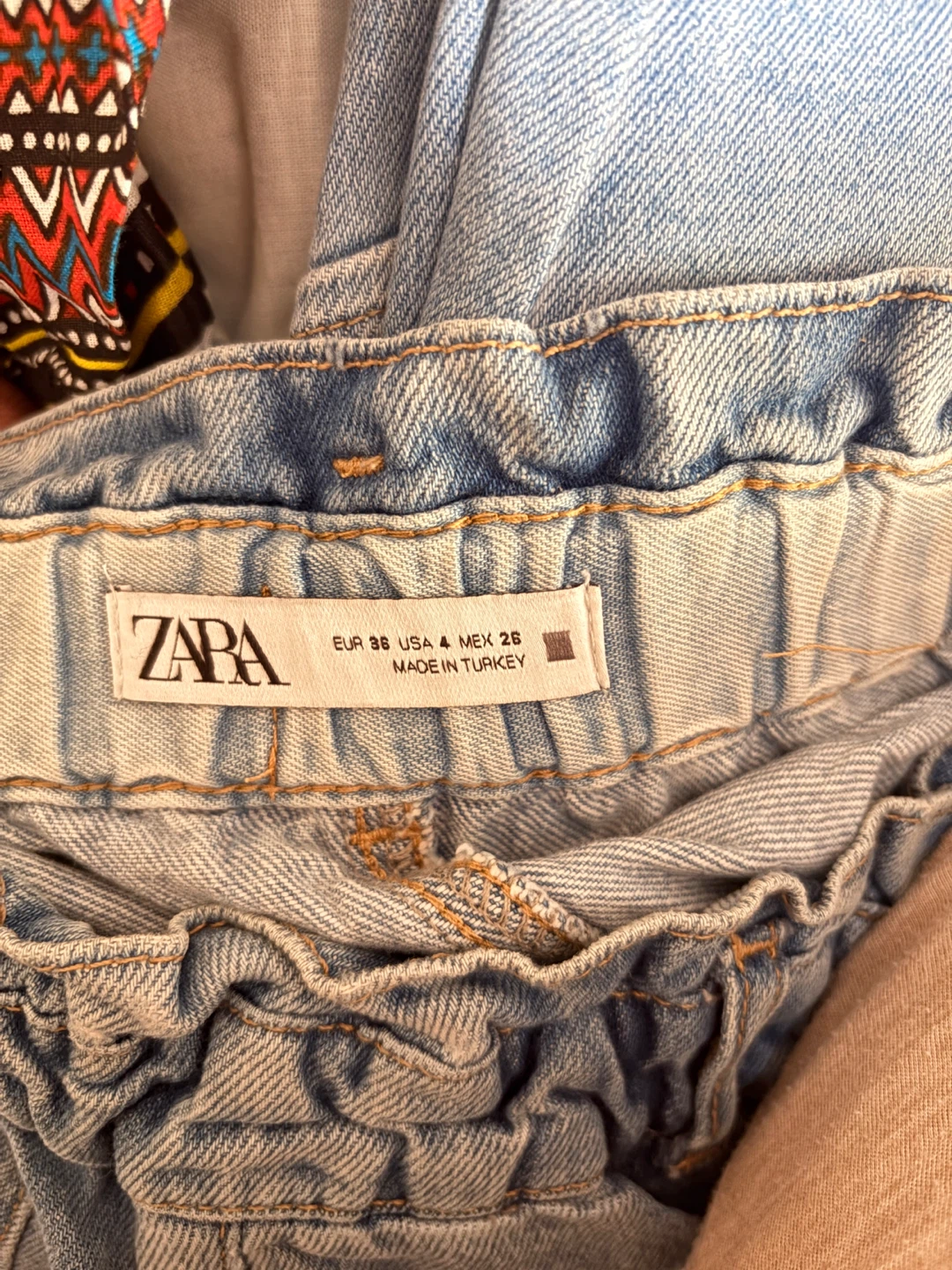 Zara Elastic Waist Denim Jeans - photo 3