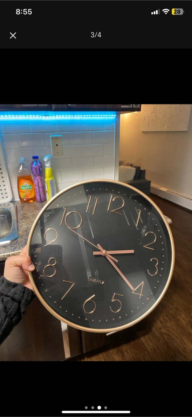 Black and gold wall clock - photo 3