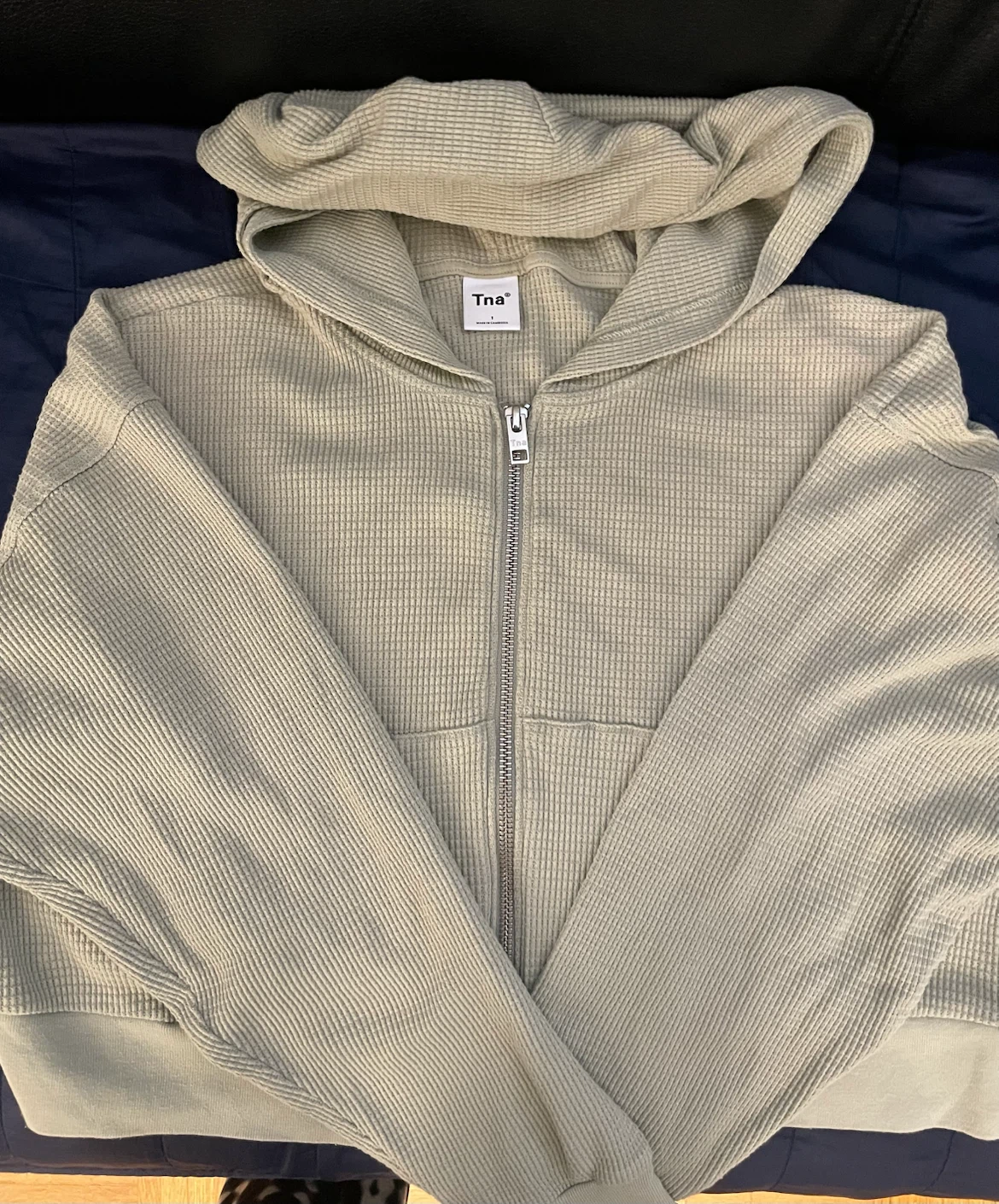 Tna Waffle Knit Zip-Up Hoodie - photo 4
