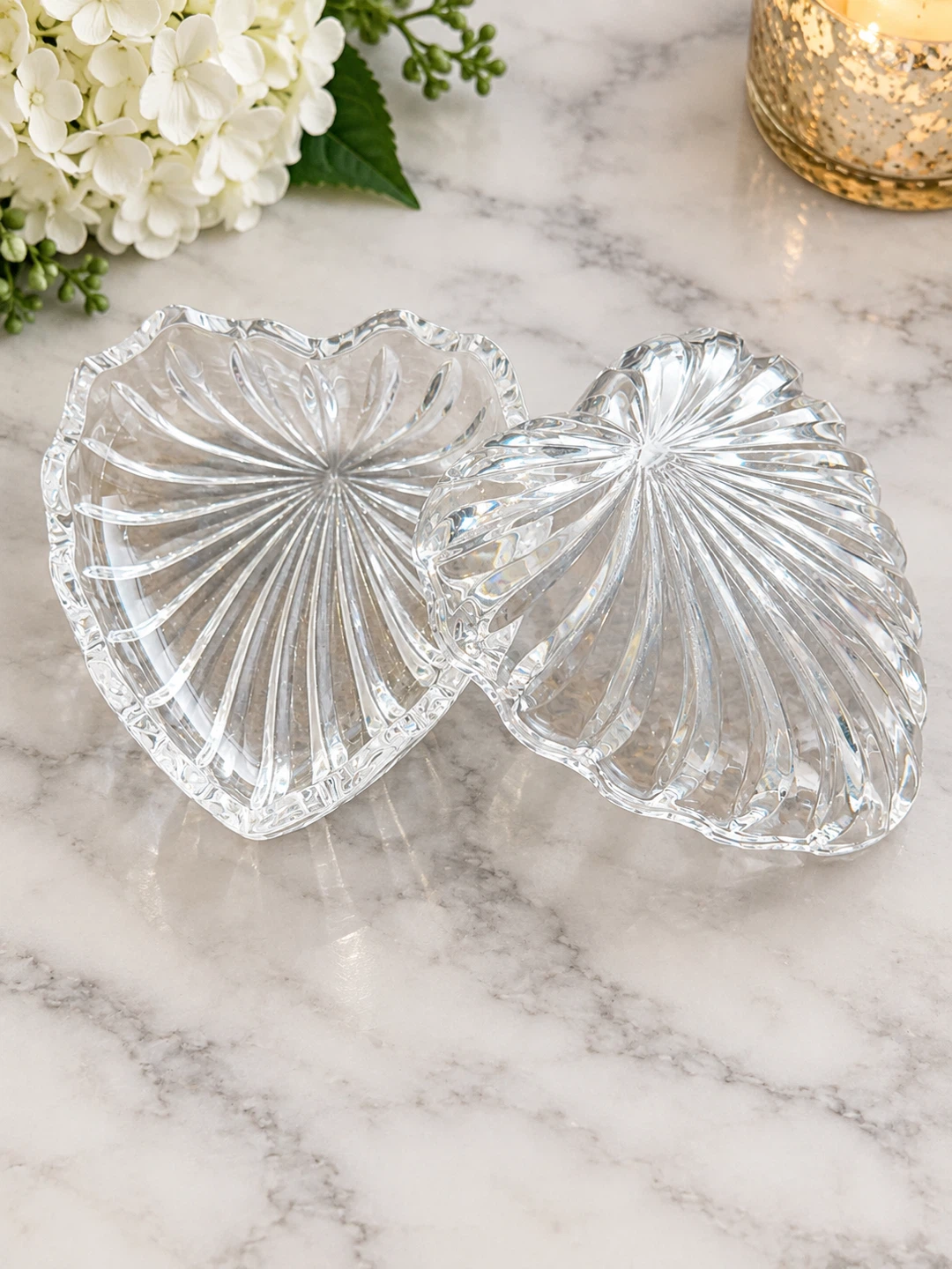Vintage Clear Crystal Heart-Shaped Dish – Cut Glass