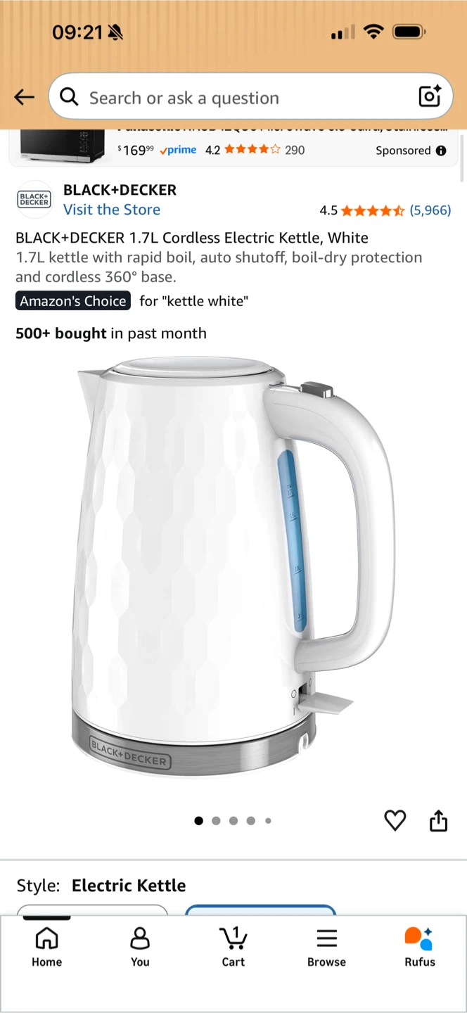 Black+Decker cordless Electric Kettle - photo 4