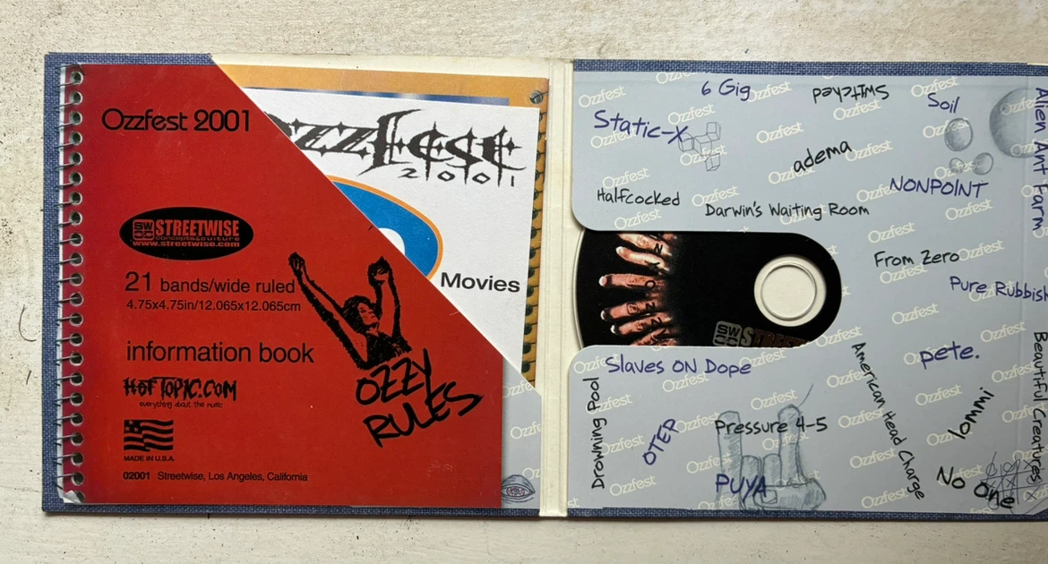 Ozzfest 2001 Streetwise Summer Sampler CD Original Promo Book - photo 3