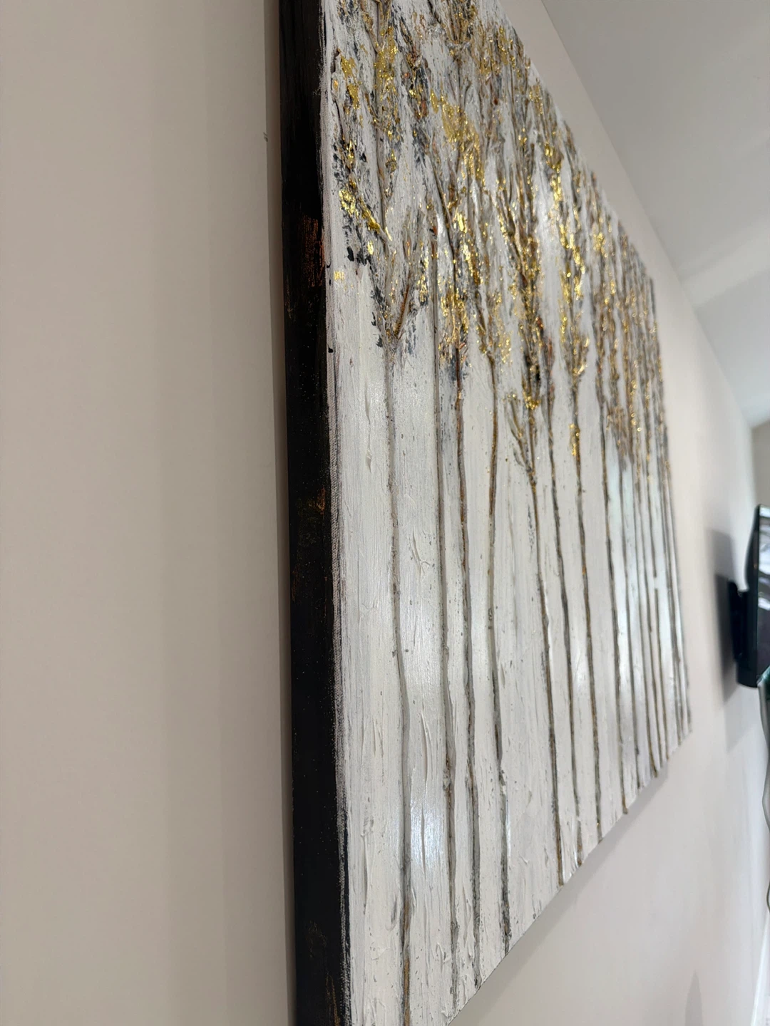 Large Textured Tree Wall Art with Gold Foil - photo 3