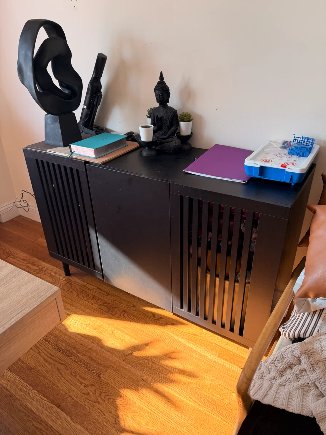 Black Wooden Storage Sideboard
