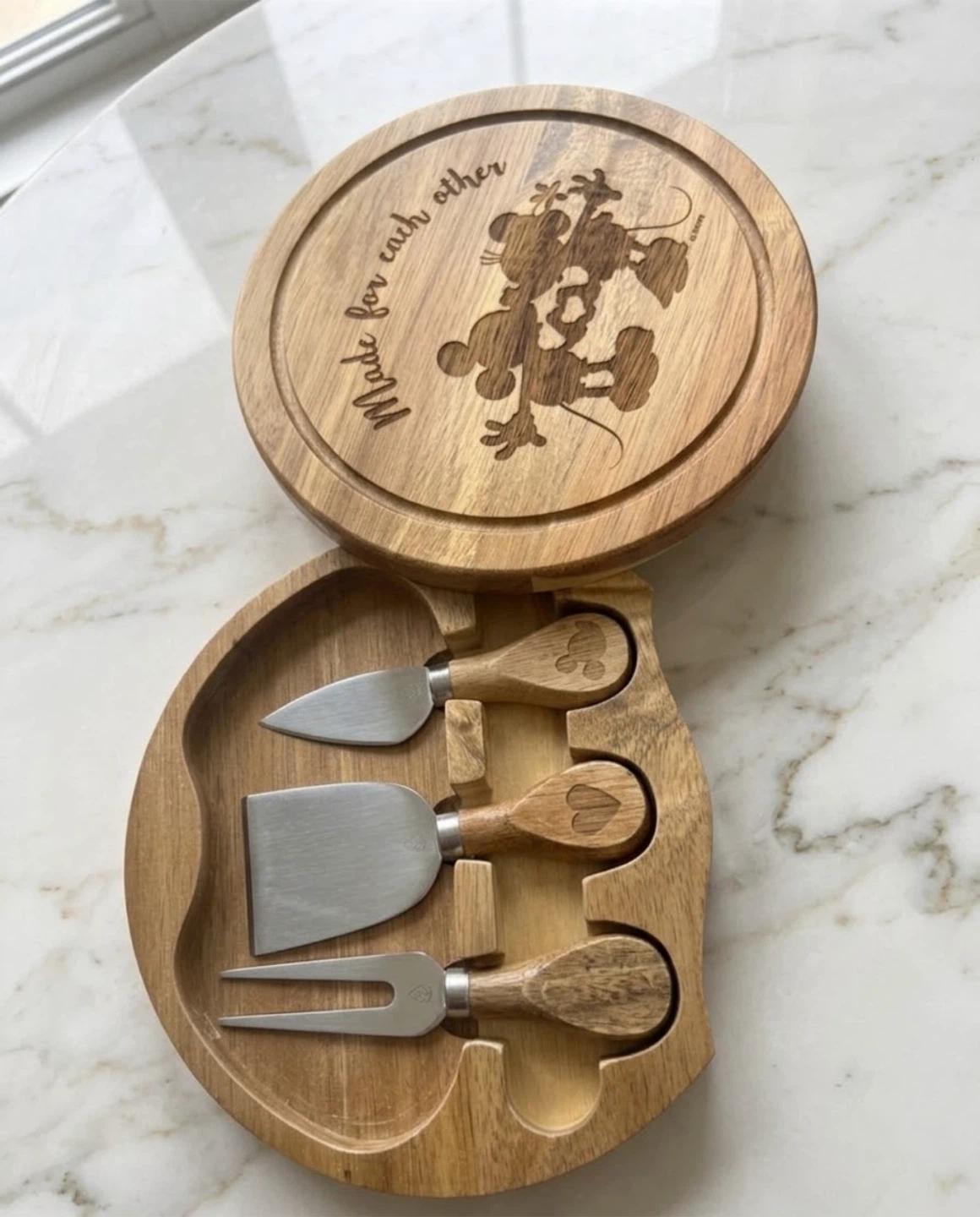 Disney Mickey Mouse Wooden Cheese Board Tool Set