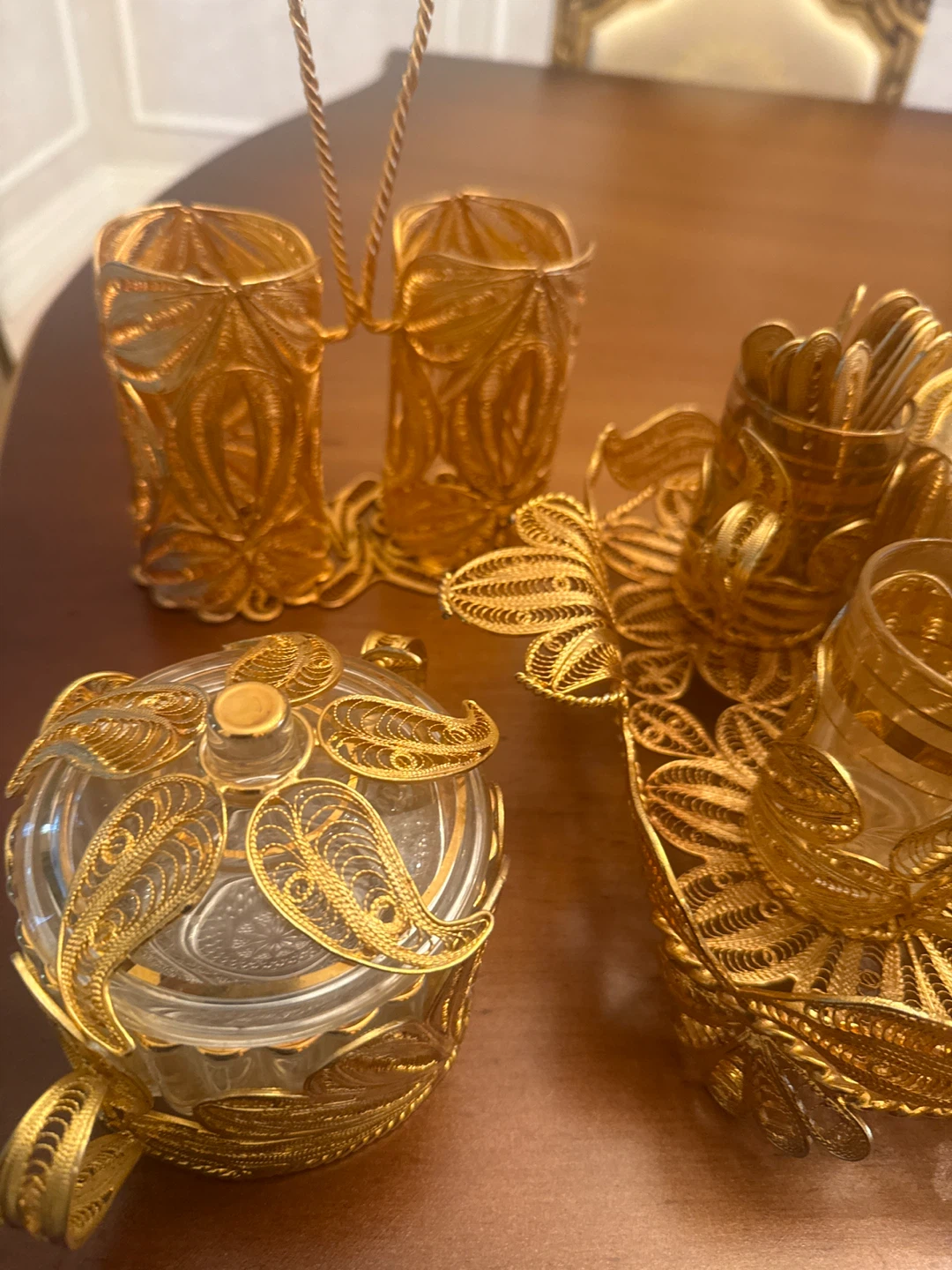 Gold-Tone Decorative Tea and Serving Set - photo 3