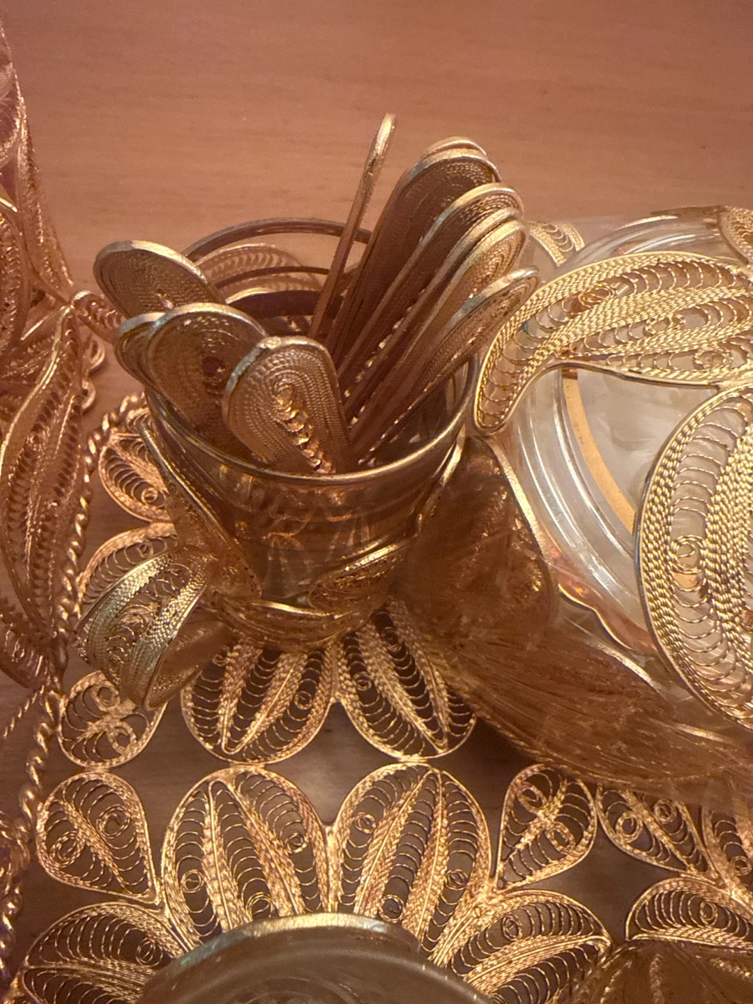 Gold-Tone Decorative Tea and Serving Set - photo 4