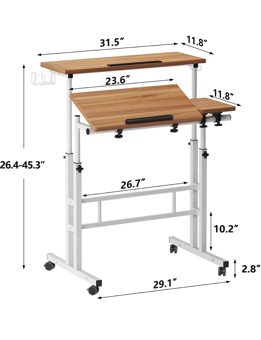Adjustable Rolling Standing Desk
