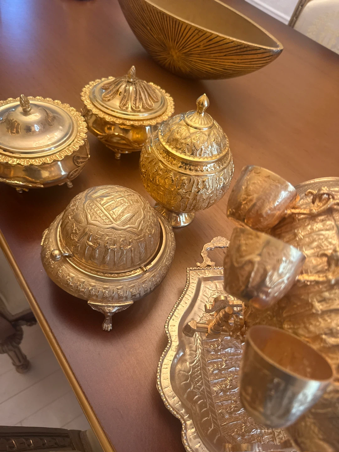 Vintage Brass Decorative Drink Set and Bowls - photo 4