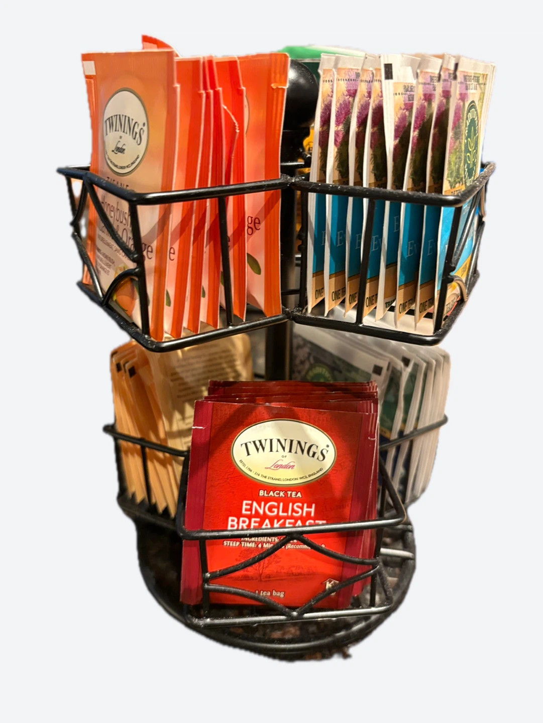 Rotating Tea Bag Organizer + Free Tea Bags & Longjing Tea