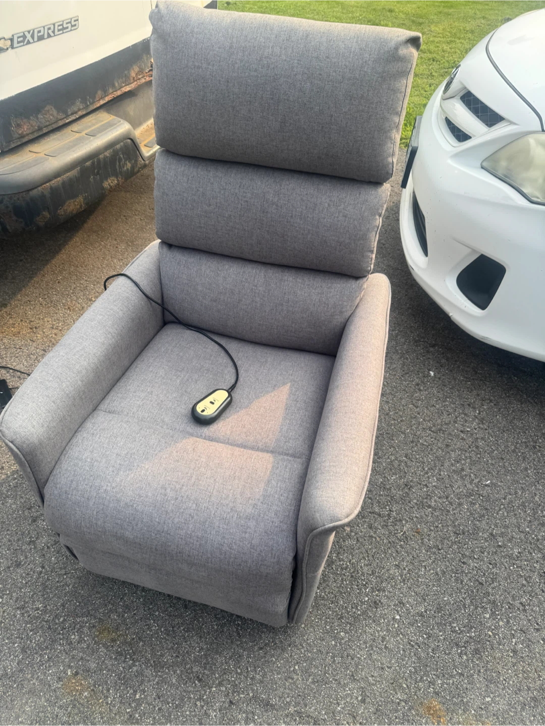 Grey electric Power Lift Recliner
