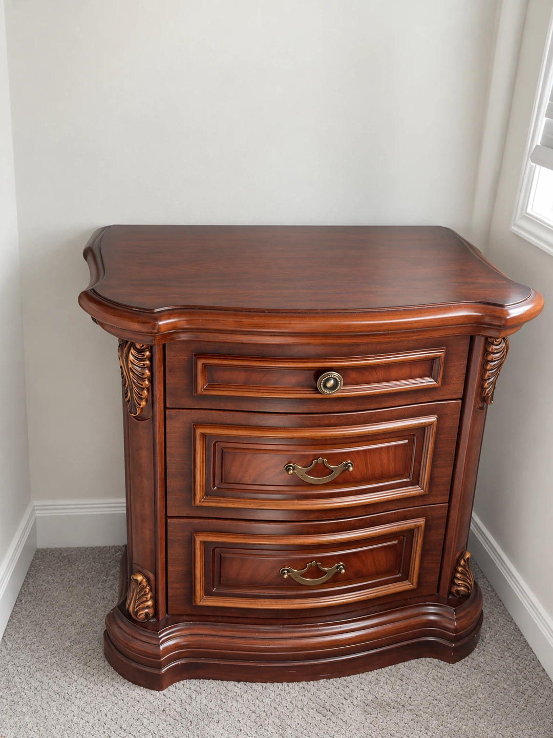 Traditional Cherry Wood queen Bedroom Set - photo 2