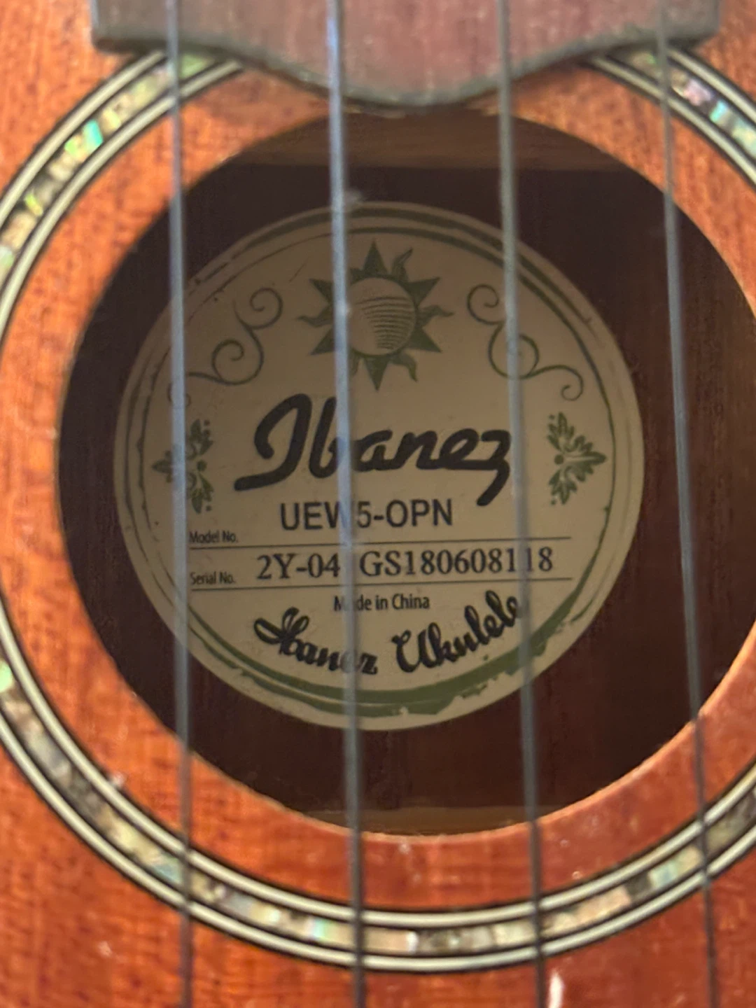 Ibanez UEW5-OPN Concert Ukulele - photo 3