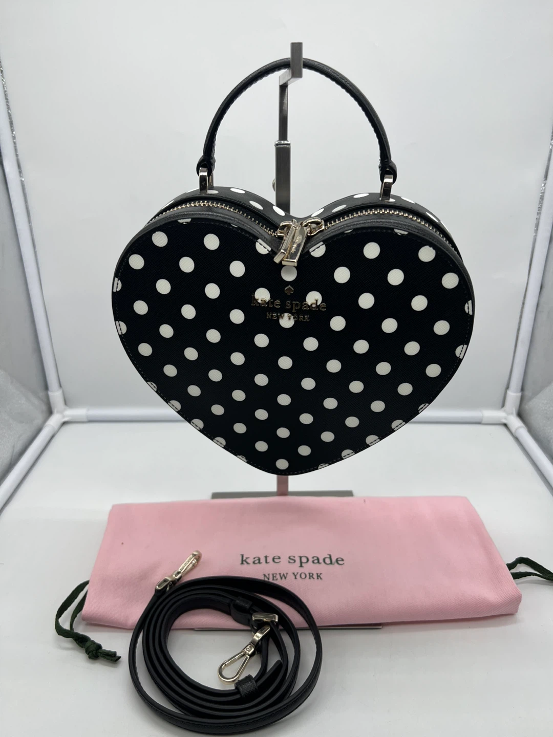 New Kate Spade Love Shack Heart Polka Dot Bag