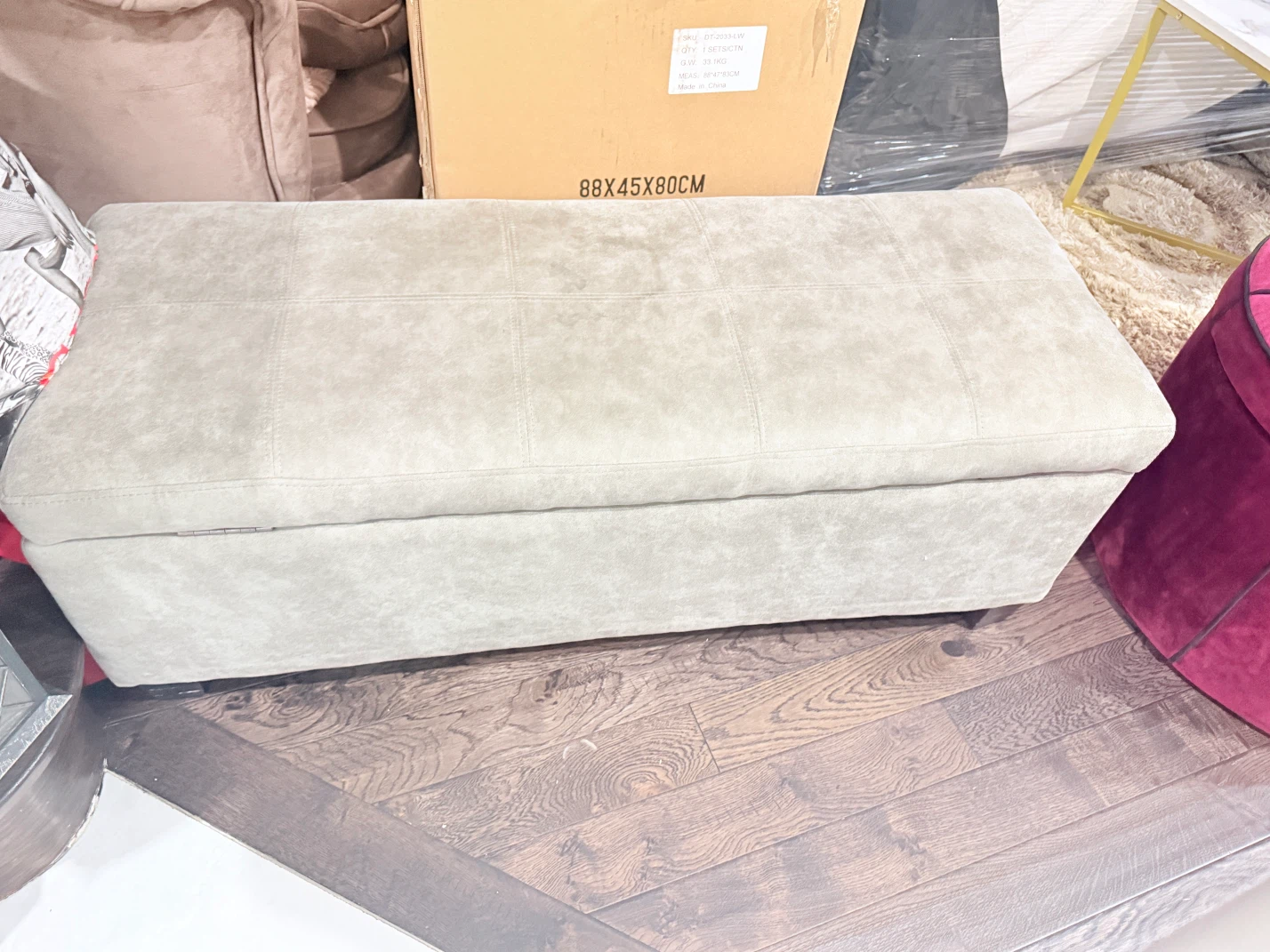 Upholstered Storage Ottoman Bench