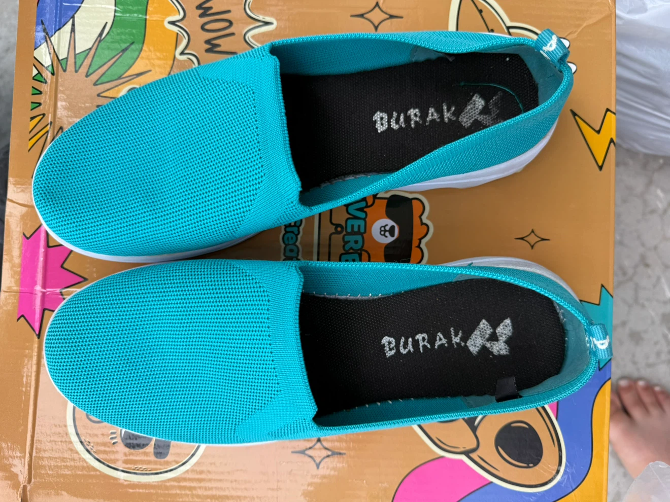 Burak Turquoise Slip-on Shoes
