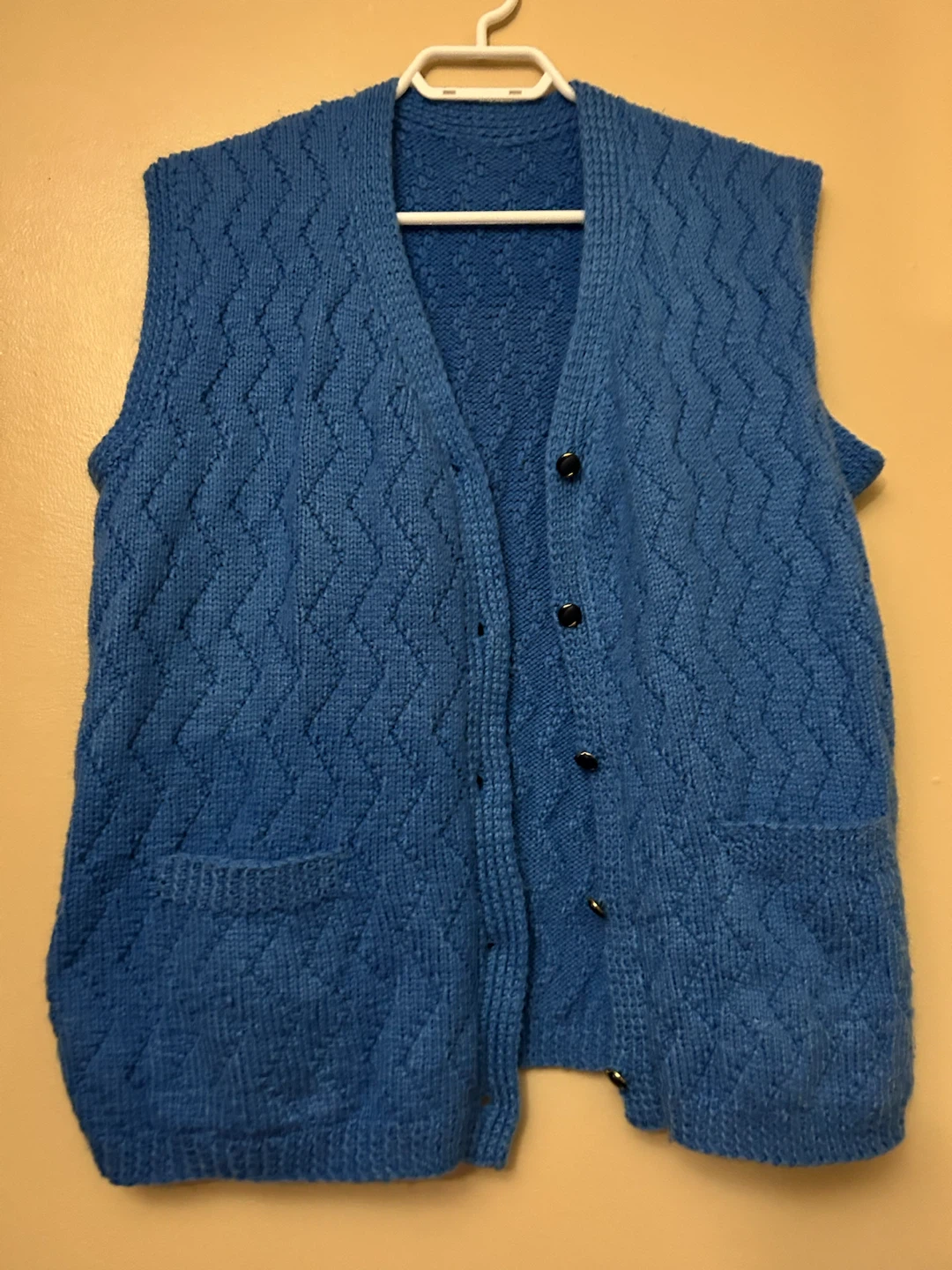Blue Knit V-Neck Vest Large - photo 3