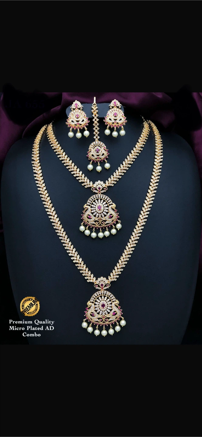 Premium Micro Plated AD Jewellery Set