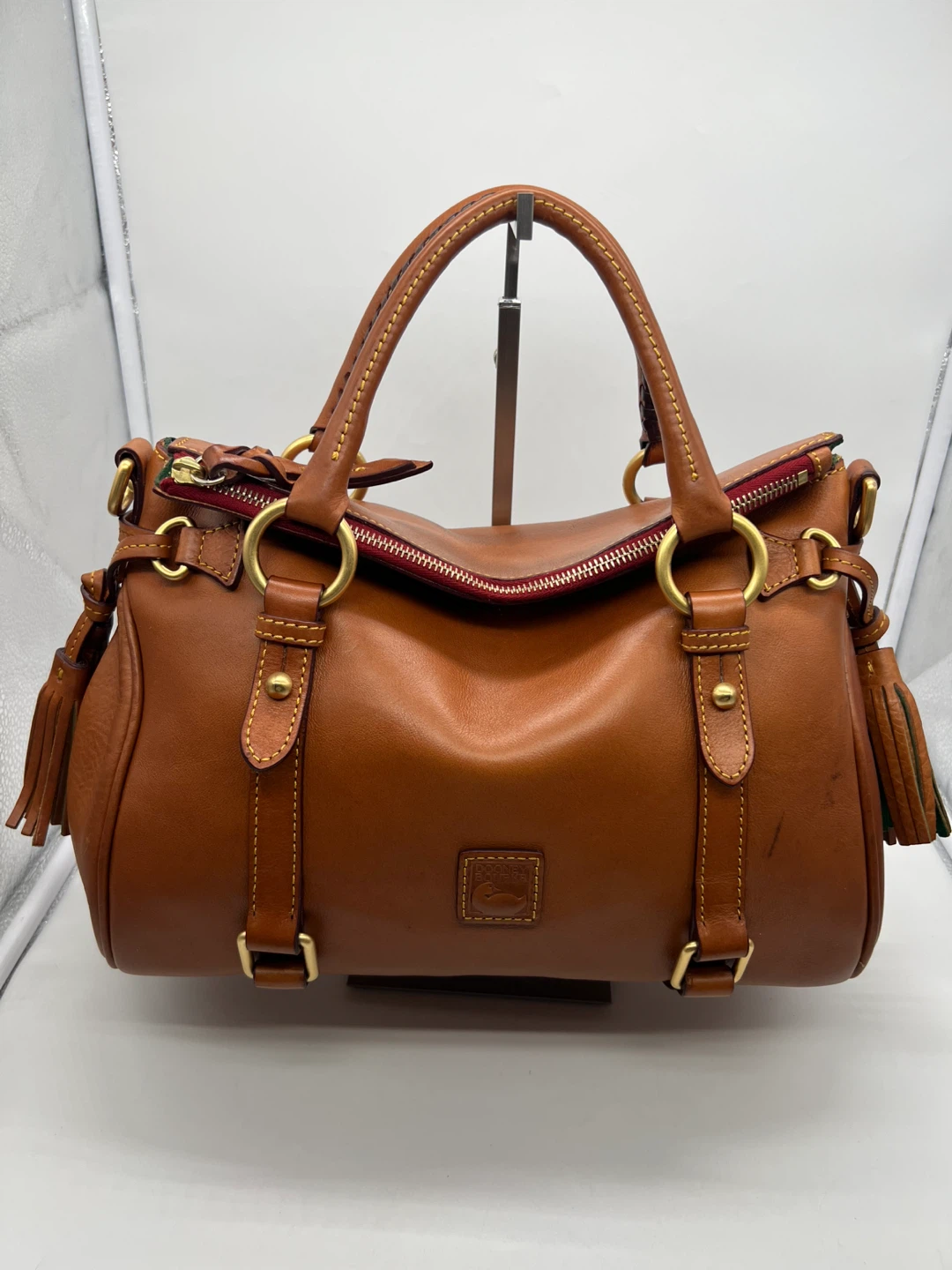 Dooney & Bourke Florentine Cognac Brown Leather Satchel