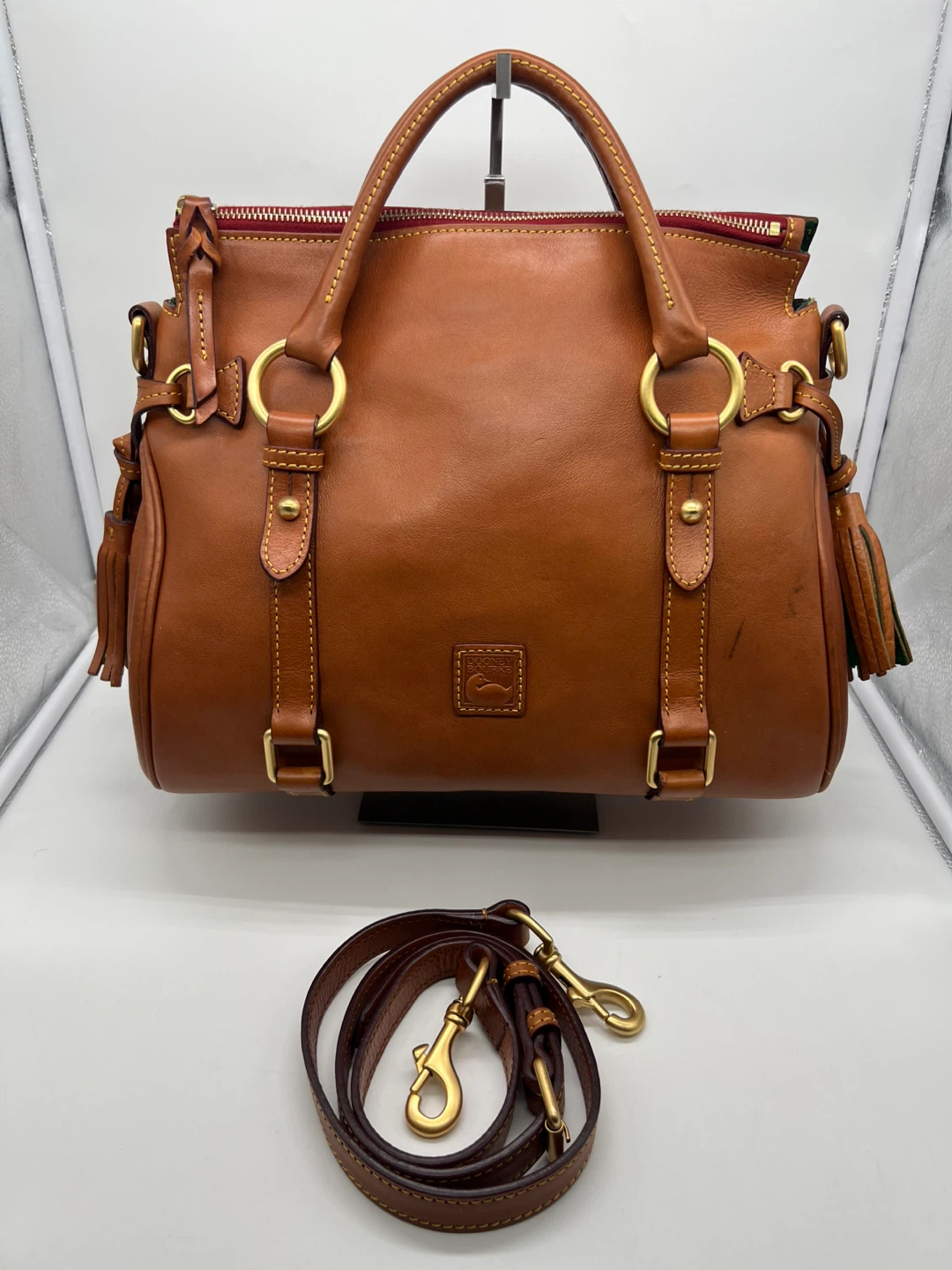 Dooney & Bourke Florentine Cognac Brown Leather Satchel - photo 2
