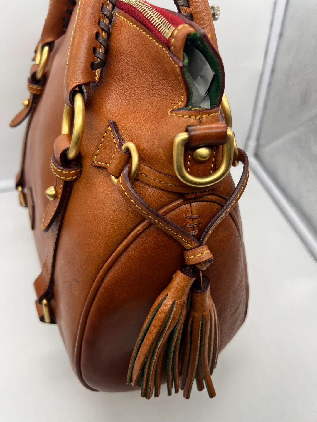 Dooney & Bourke Florentine Cognac Brown Leather Satchel - photo 3