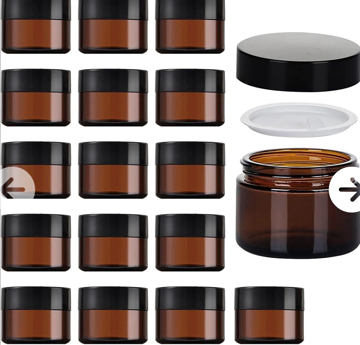 Amber Glass Cosmetic Jars