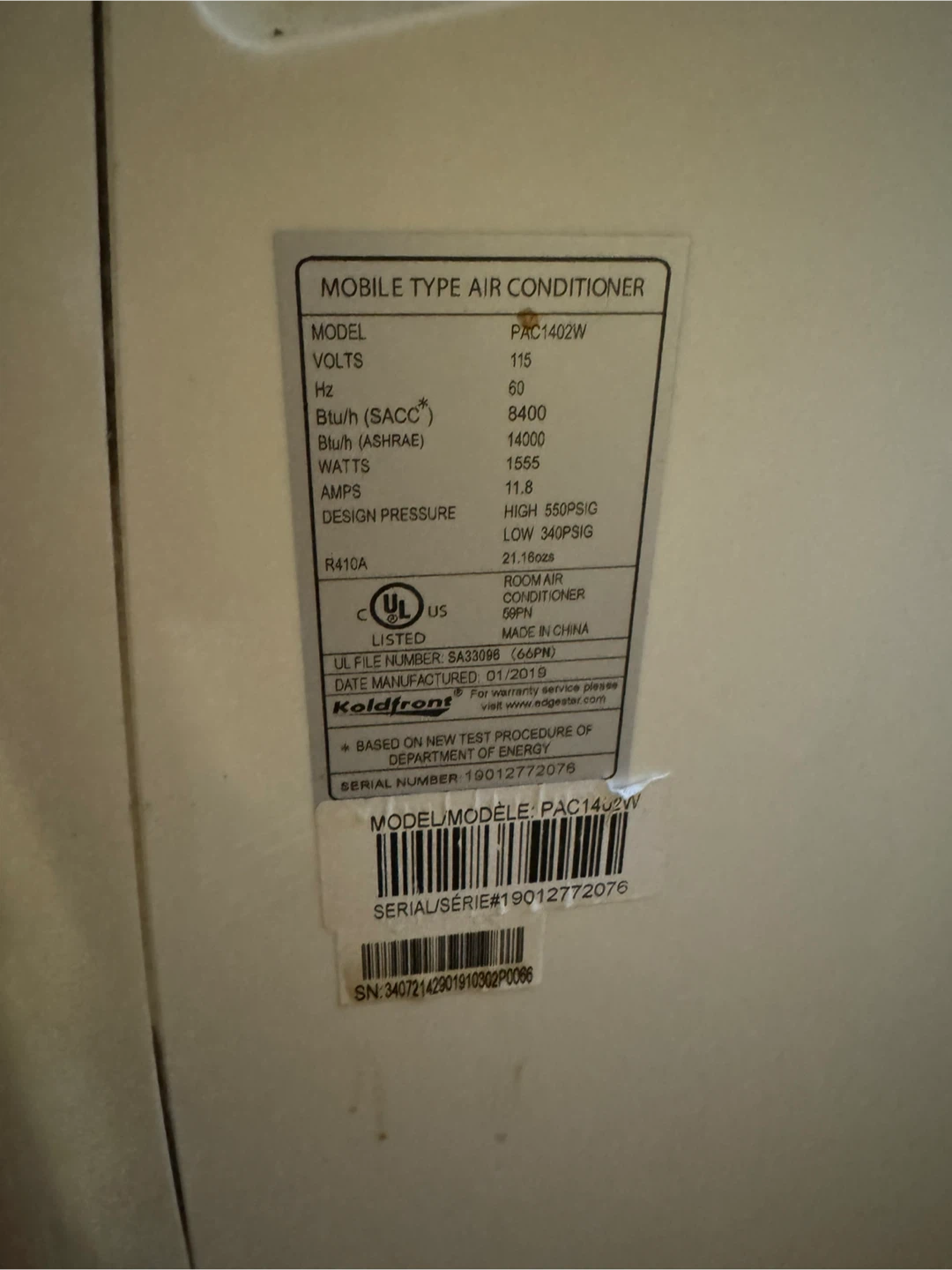 Koldfront 14,000 BTU Portable Air Conditioner - photo 3