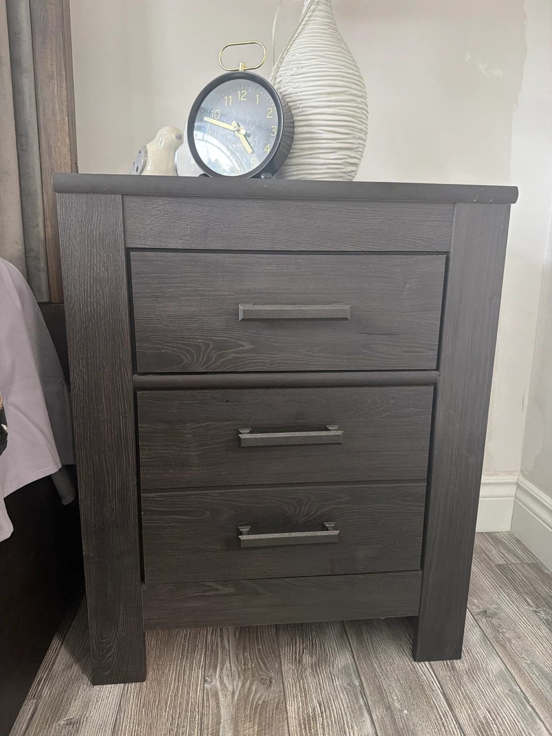 2 Ashley’s high end Dark Wood Two-Drawer Nightstand