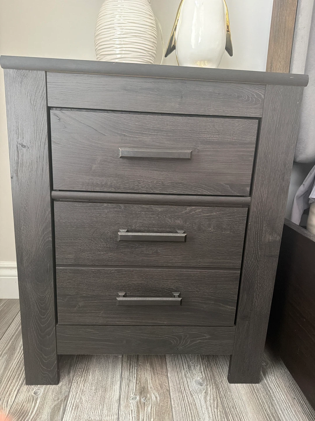 2 Ashley’s high end Dark Wood Two-Drawer Nightstand - photo 3