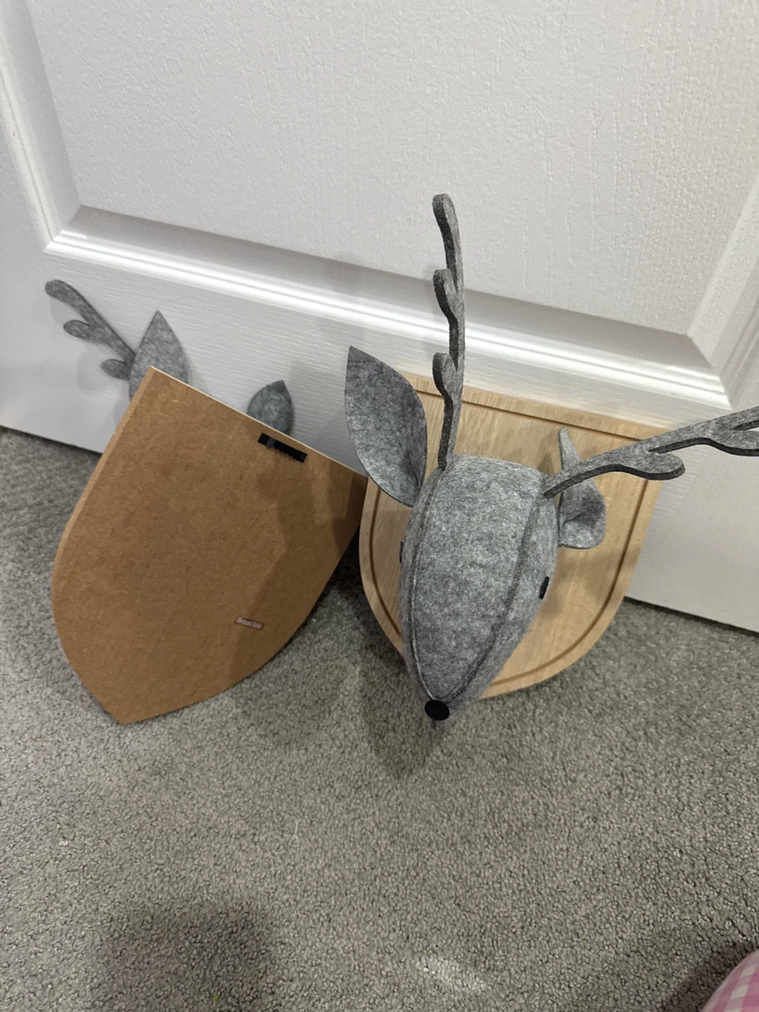 Set of 2 Bouclair Felt Deer Wall Mounts - photo 2