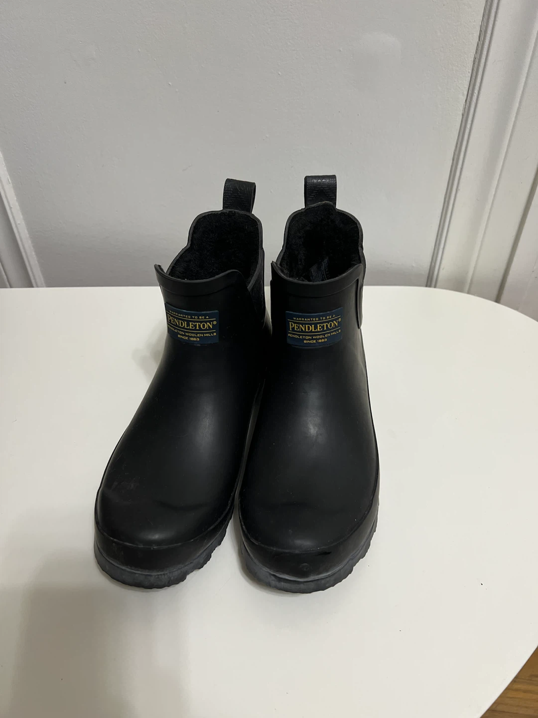 Pendleton black ankle rain boots
