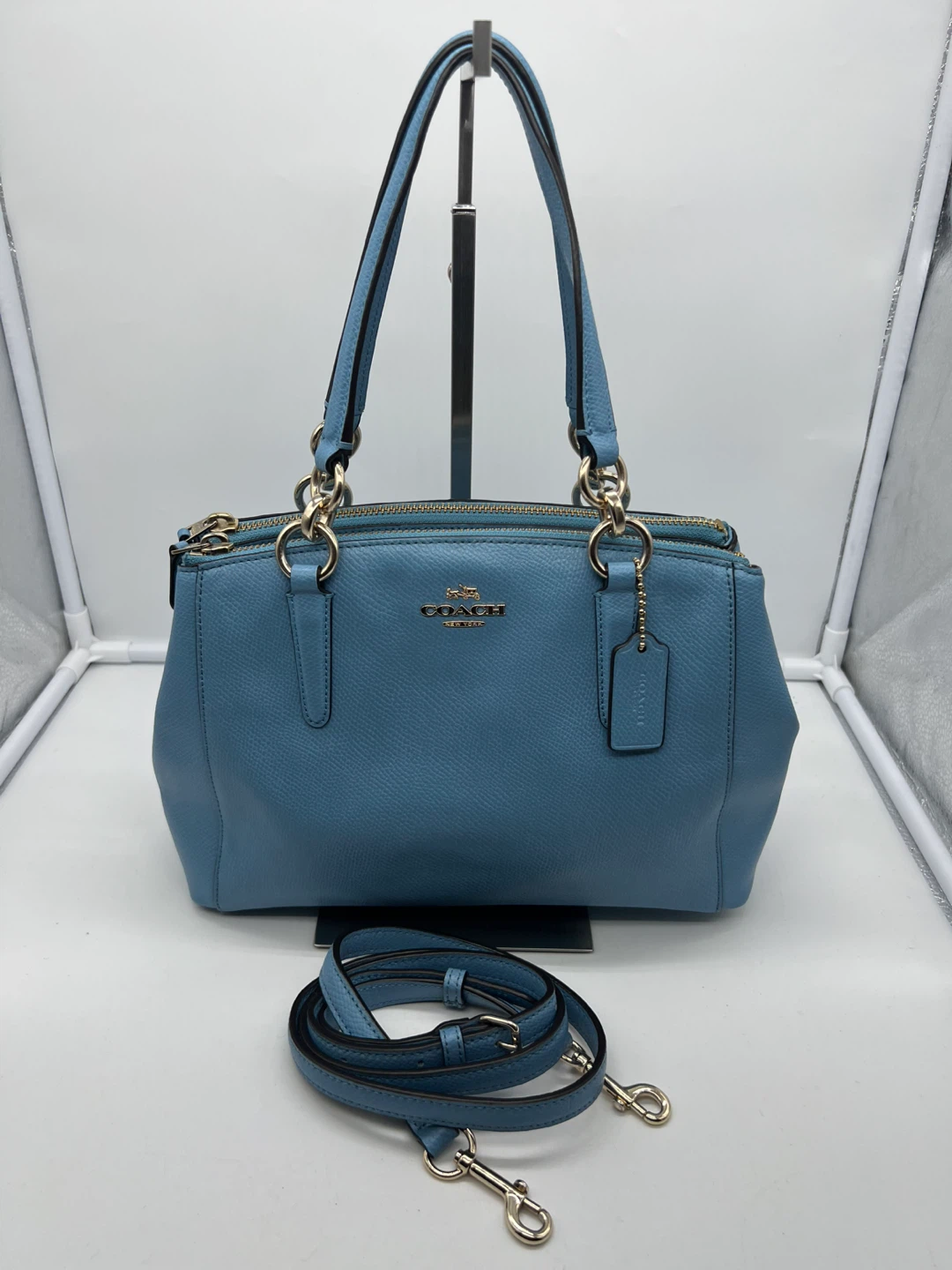 Coach Mini Christie Carryall Blue Leather Satchel
