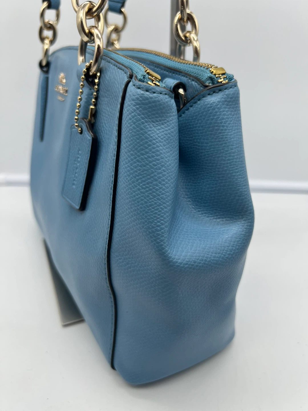 Coach Mini Christie Carryall Blue Leather Satchel - photo 3
