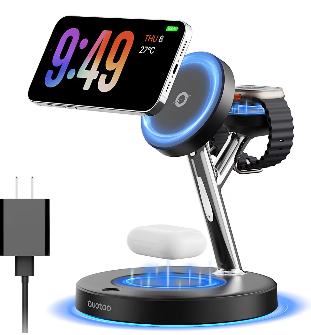 3-in-1 Wireless Charging Station with Active Cooling