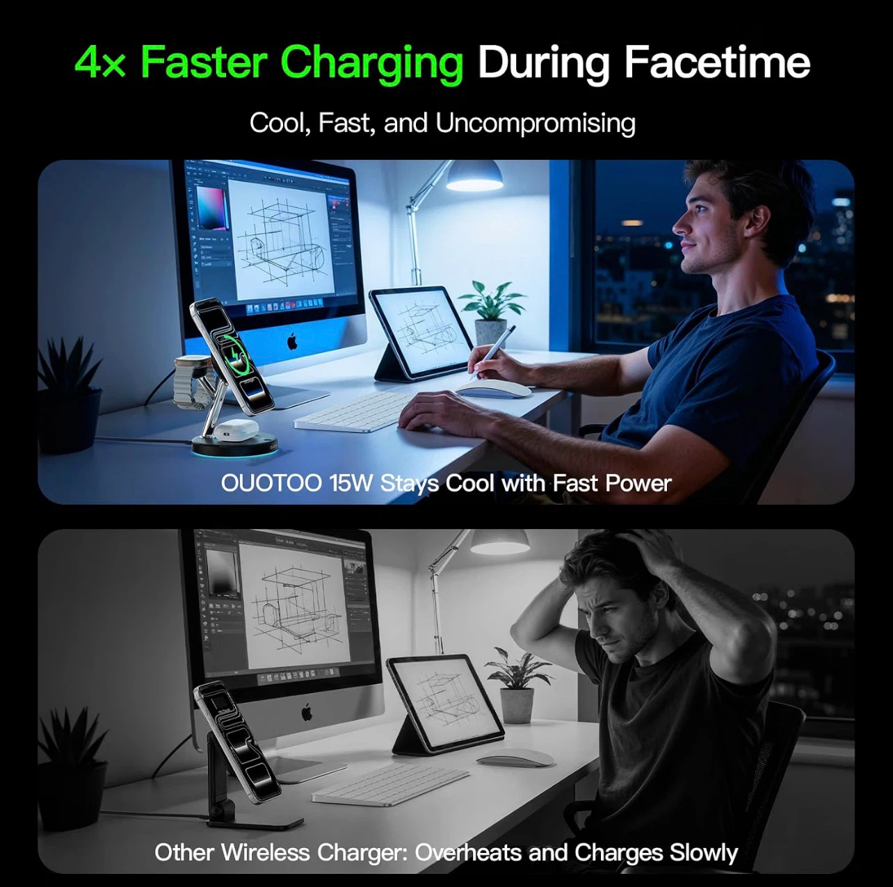3-in-1 Wireless Charging Station with Active Cooling - photo 4