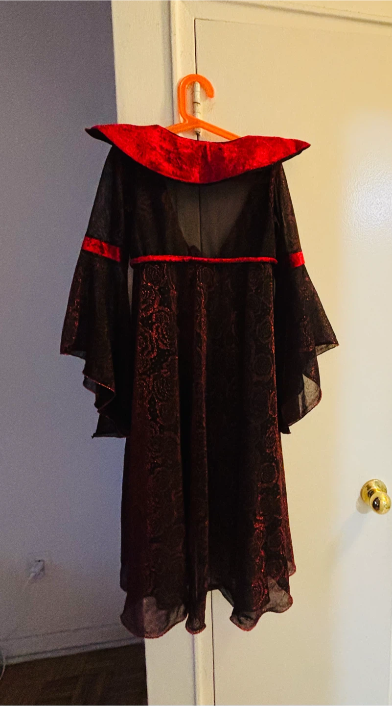 Black and Red Velvet Trimmed Costume Dress - photo 3
