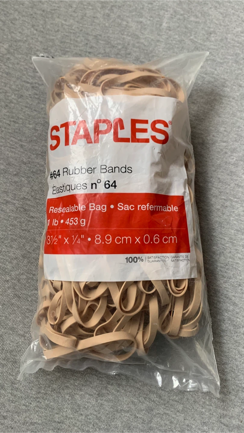 Staples #64 Rubber Bands - 1 lb (453 g)