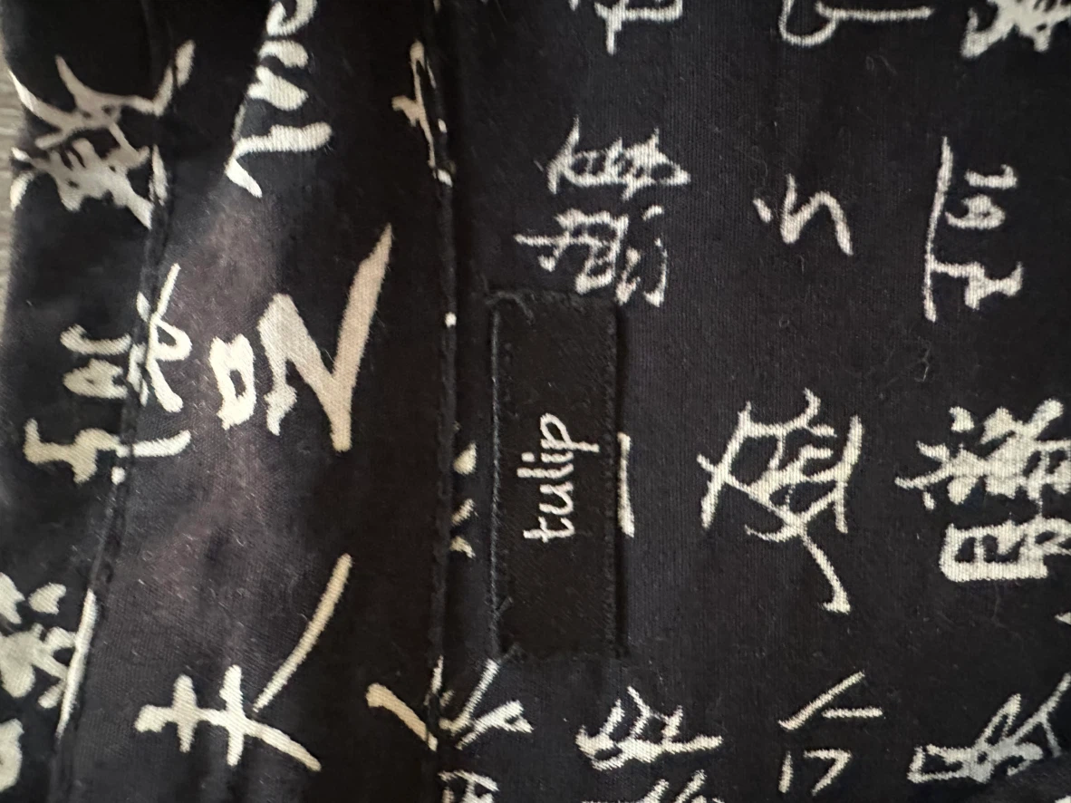 Tulip Navy/Black Cotton dress with Calligraphy Print - Large - photo 2