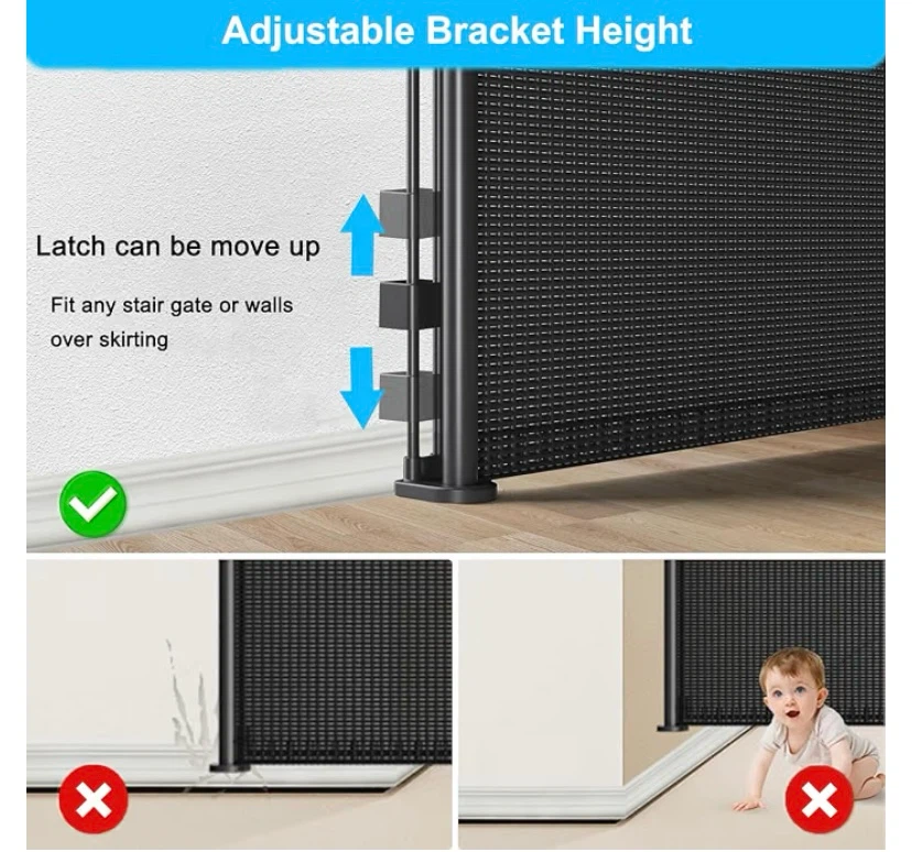 New Extra Wide Retractable Baby Gate, Extends up to 78" Wide - photo 4