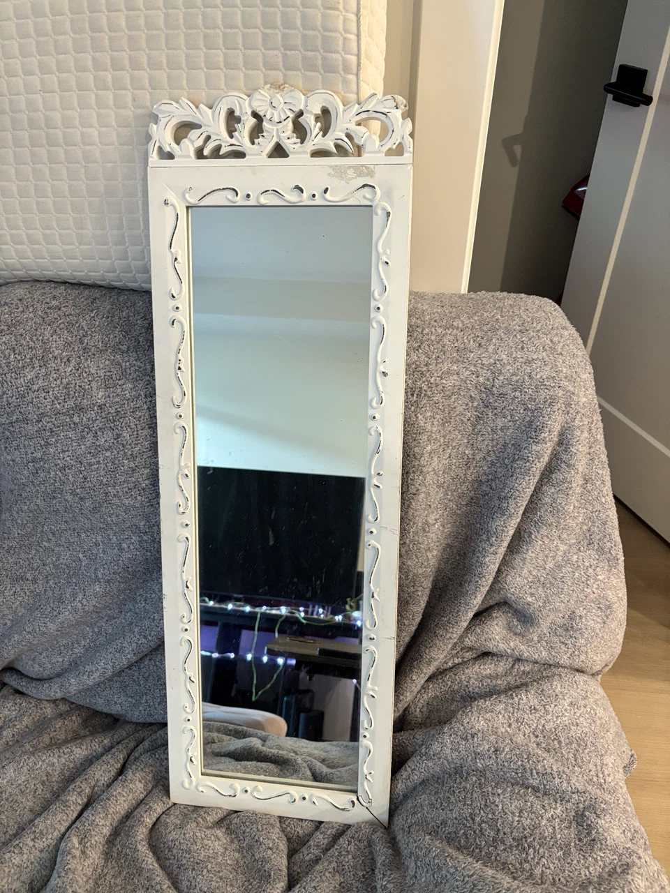 Vintage Style White Wall Mirror
