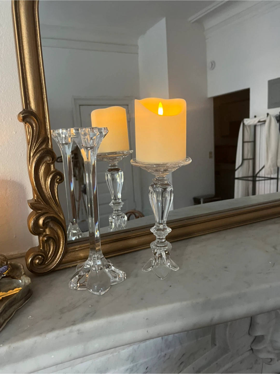 Vintage Ornate Glass/Crystal Candleholder (7”) - photo 3